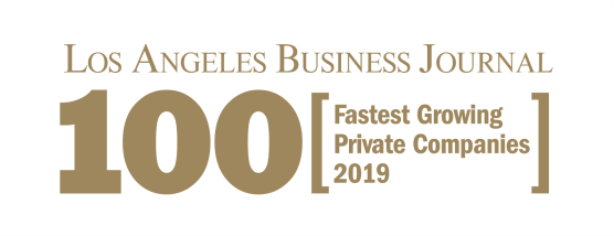 Snapshot of LA Business Journal Logo of 100 Fastest Growing Private Companies in 2019