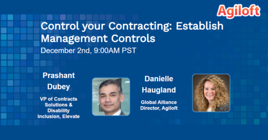 Design Banner on a Control your contracting seminar by Agiloft