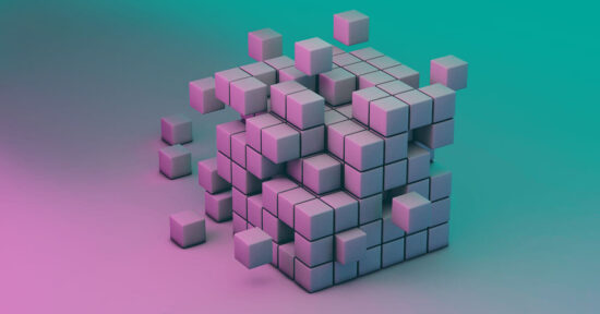 bunch of cubes in a colorful background