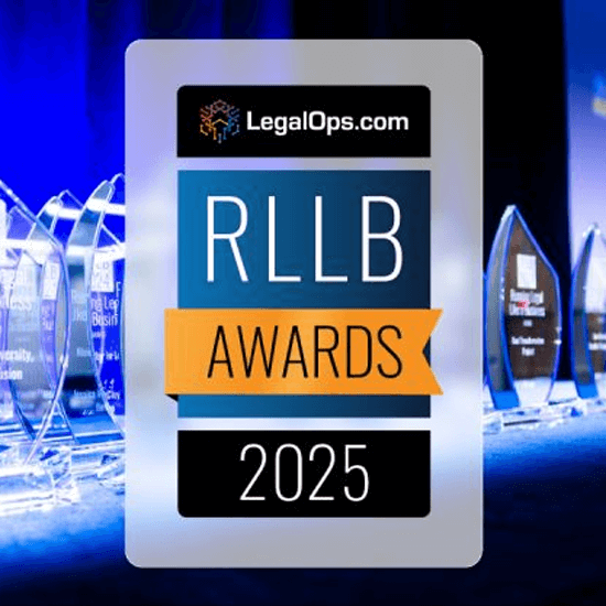 running legal like a business award badge by legalops.com