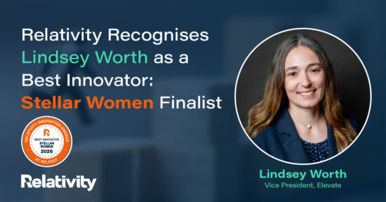 Relativity Recognises Lindsey Worth as a Best Innovator: Stellar Women Finalist - news banner