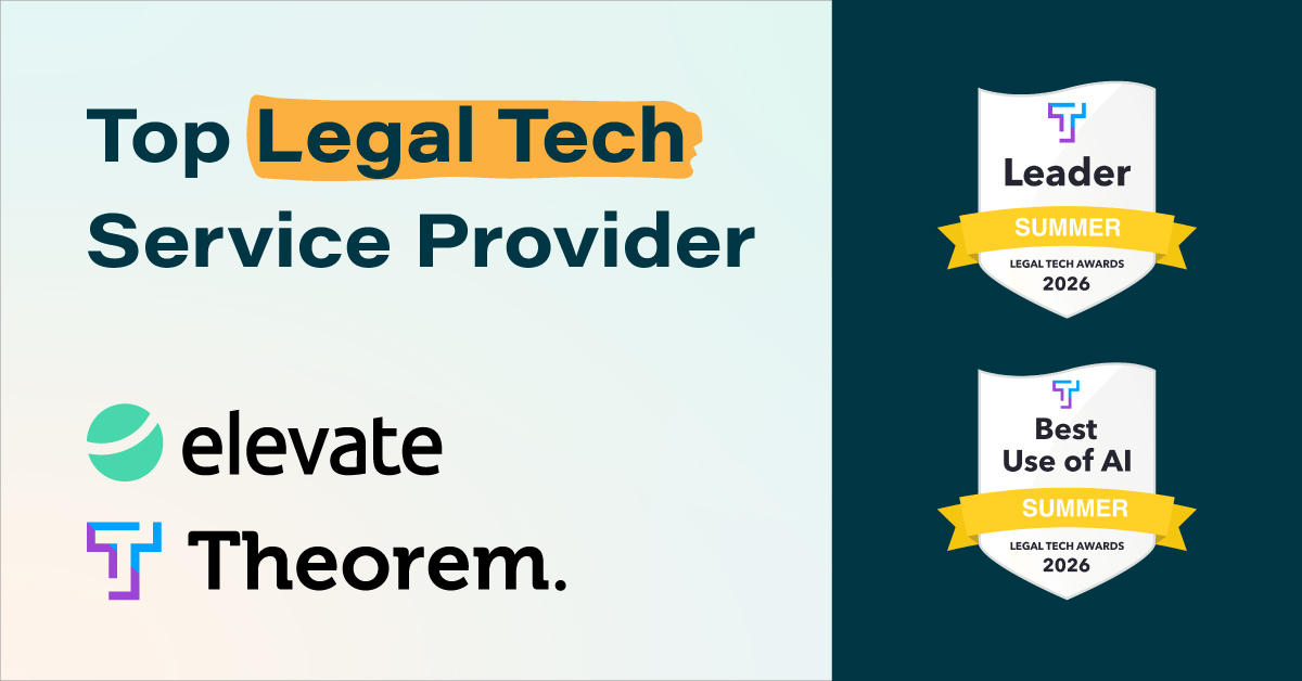 Theorem Marketplace Recognises Elevate for Legal Tech Excellence - news banner